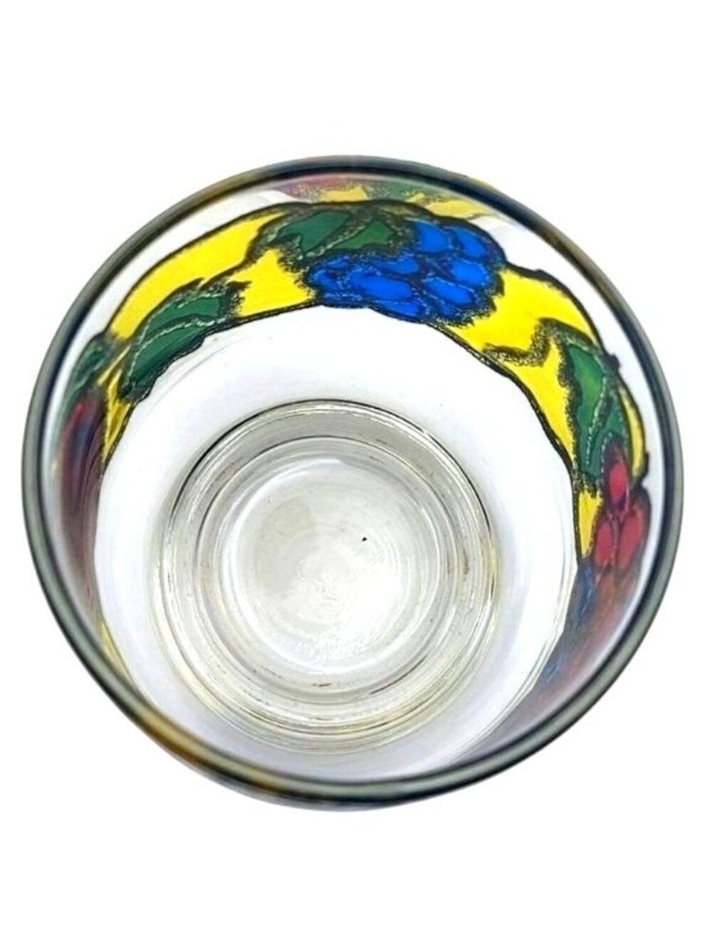 Vintage Libbey Stained Glass Fruit Frosted Stackable Rock Tumblers Set Of 4 - Picture 7 of 9